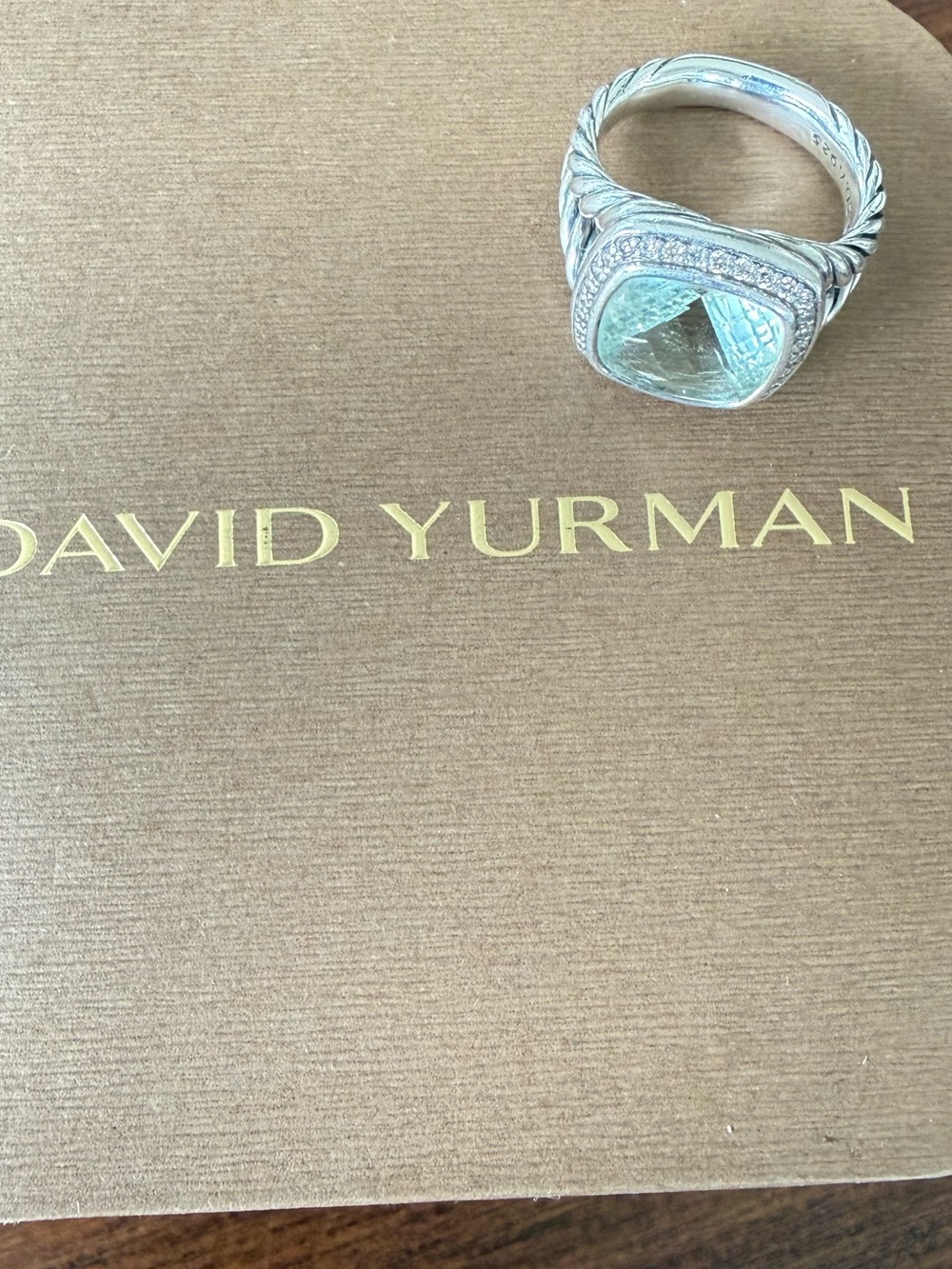 David Yurman Prasiolite and Diamonds Albion Ring - Excellent Condition